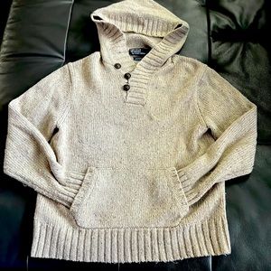🏇🏽Ralph Lauren 40% ACRYLIC 35% WOOL 25% ALPACA PULLOVER KNITTED HOODIE💯